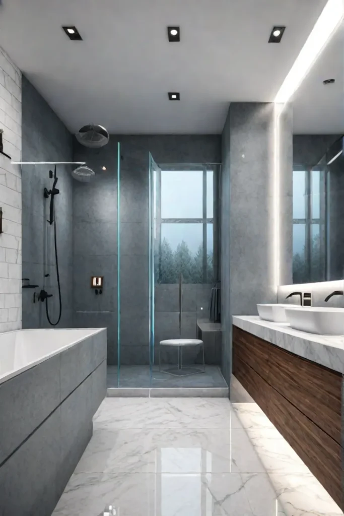 Luxury bathroom with highend finishes