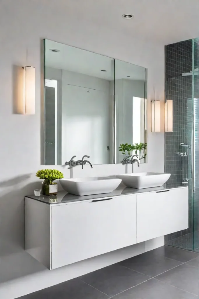 Minimalist bathroom with a frameless glass shower