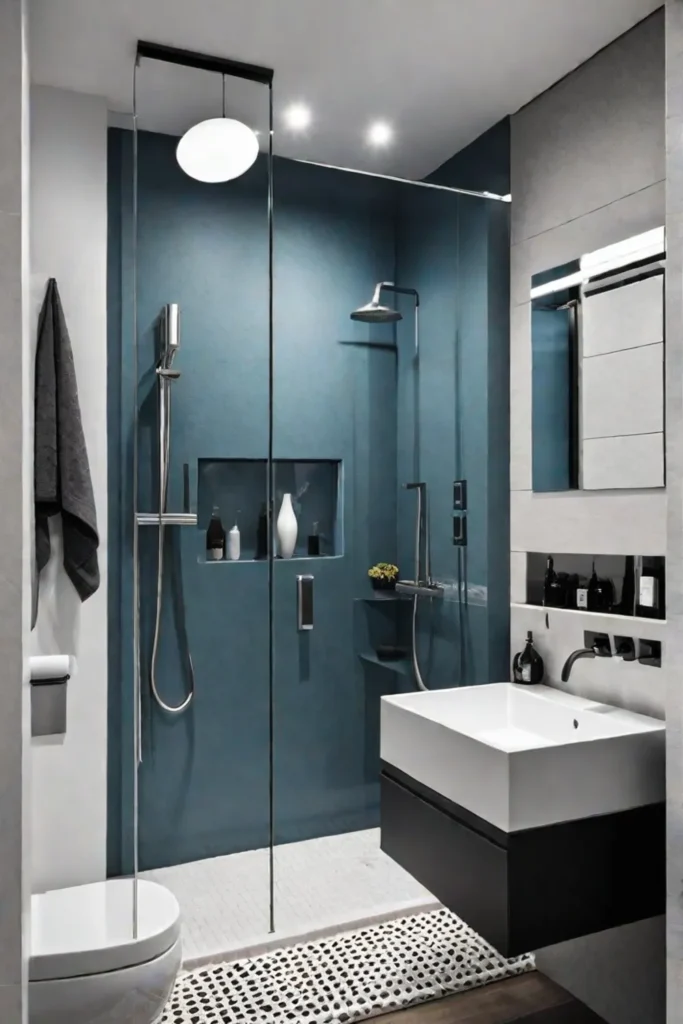 Modern and cohesive small bathroom design