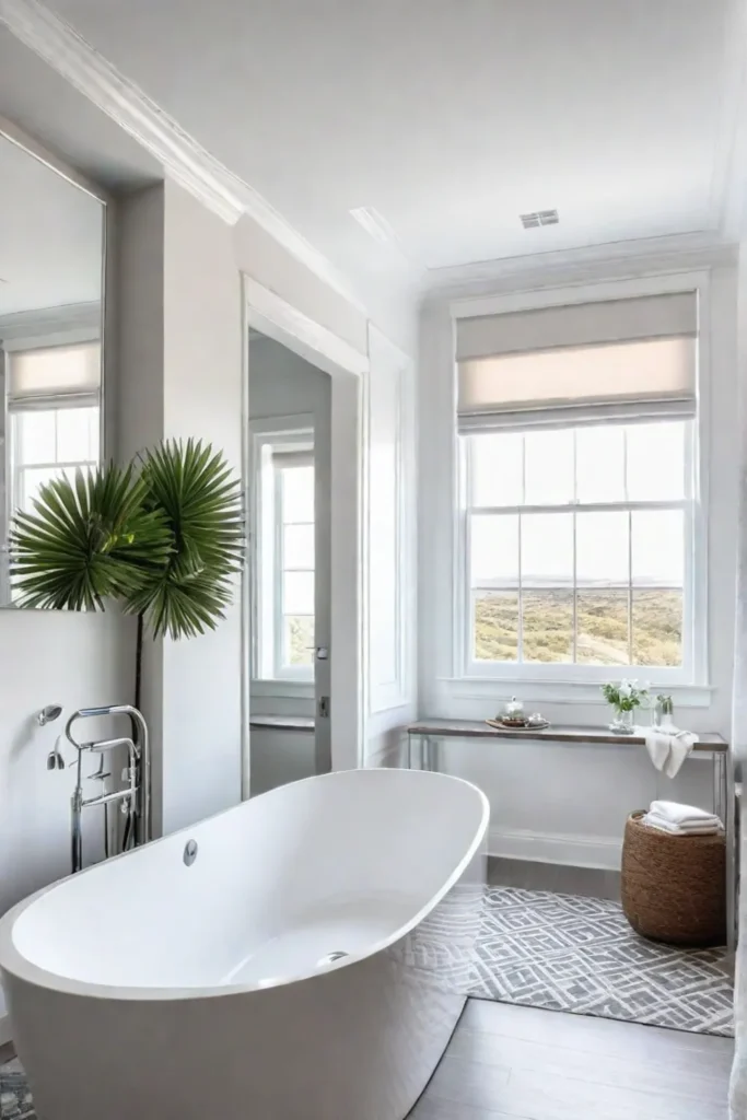 Modern bathroom design with chrome accents and natural light