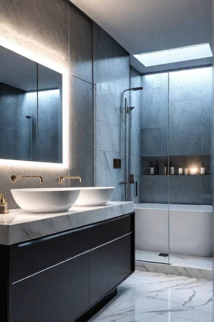 Modern bathroom design with maximized light