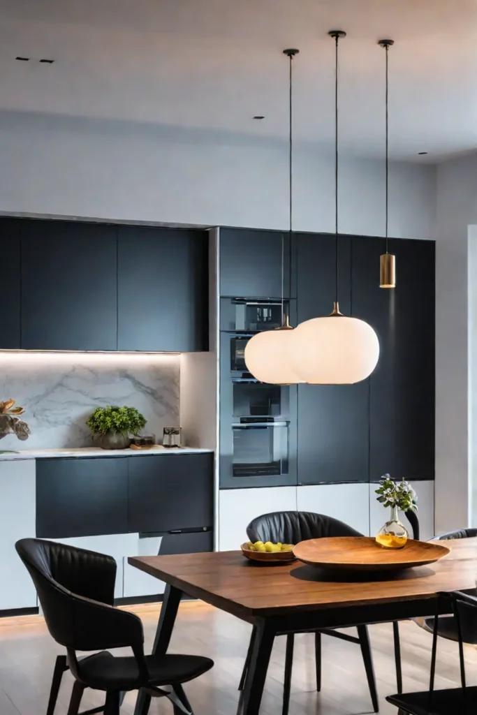 Multilayered lighting in a stylish kitchen