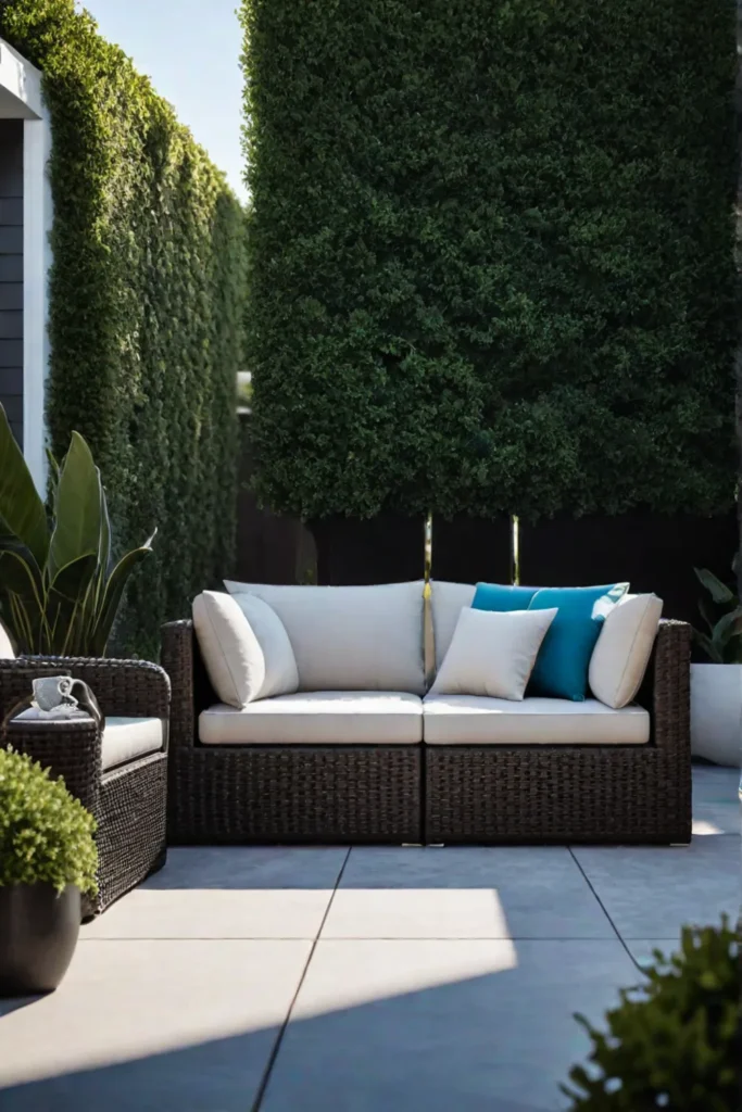 Patio with personalized decor and furnishings