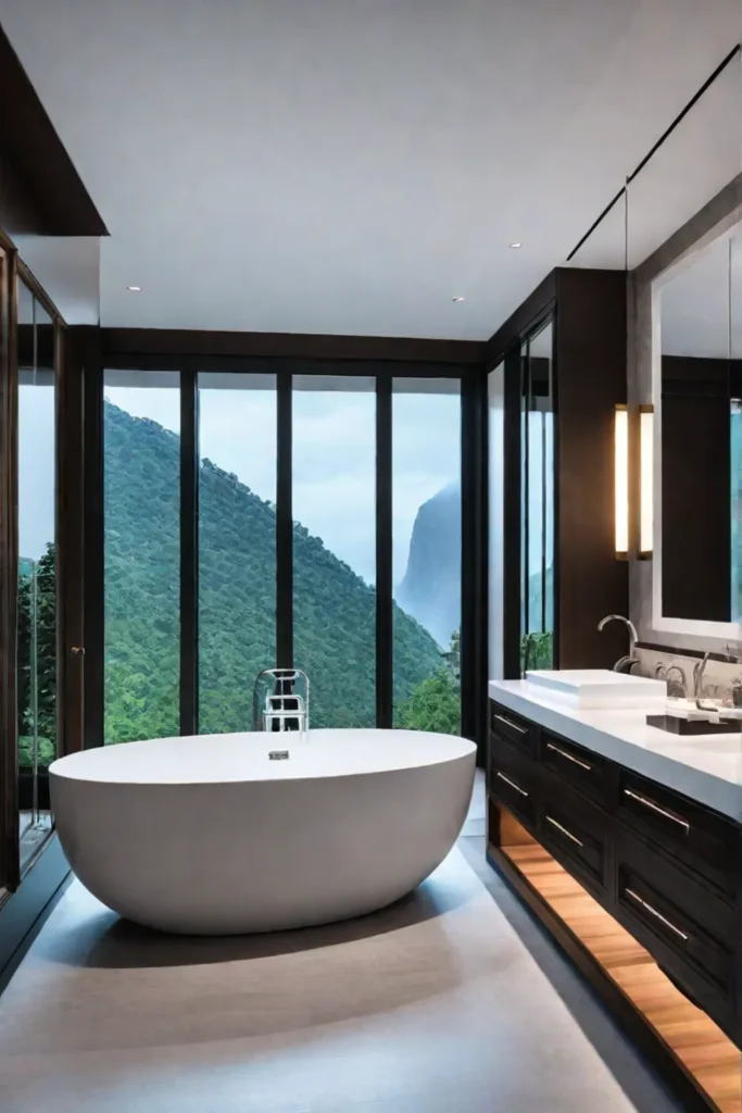 Romantic bathroom with a view