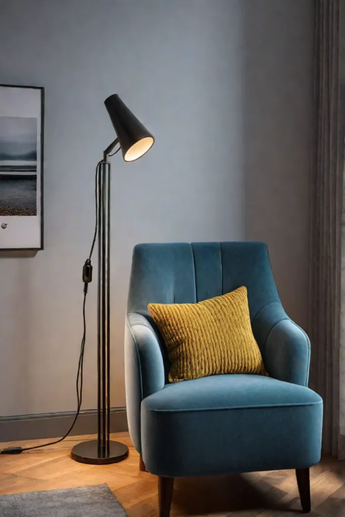 Smart lighting and furniture creating a cozy reading nook