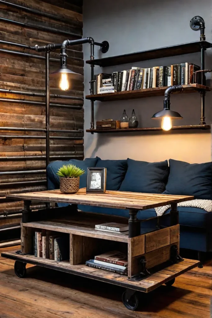 Sustainable design using metal and reclaimed wood elements