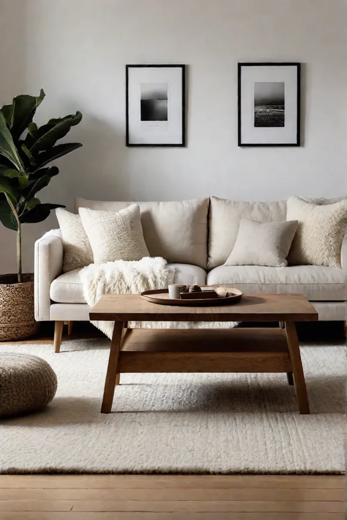 Sustainable furniture creating a cozy and simple living space