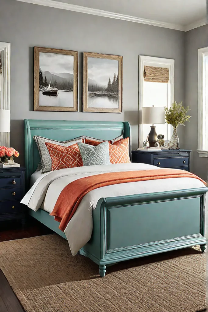 Upcycled furniture adds character and charm to a budgetfriendly bedroom