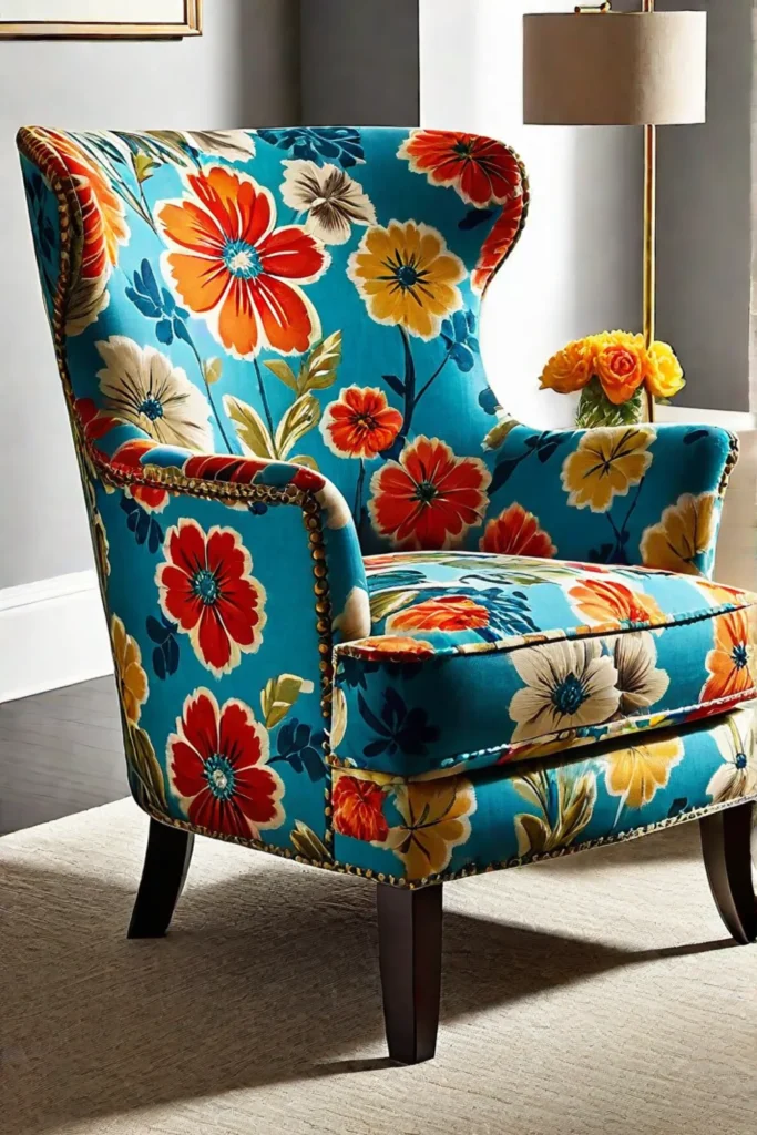 Vibrant living room with a statement accent chair