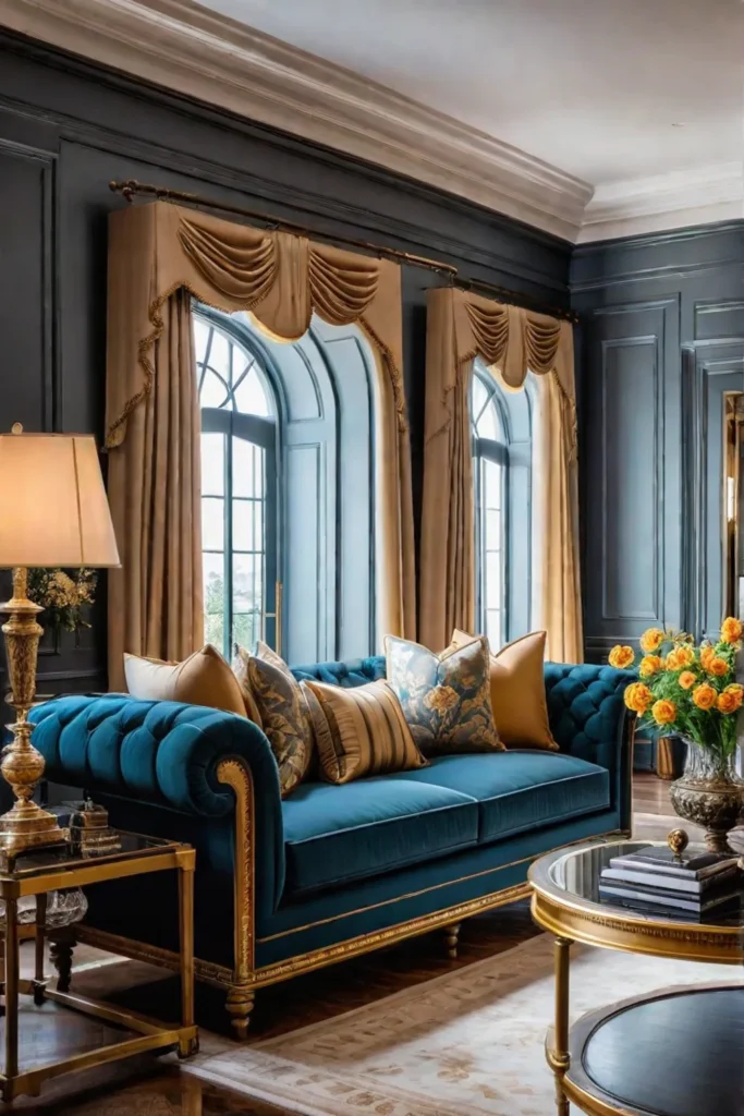 Floral sofa gilded frame classic art