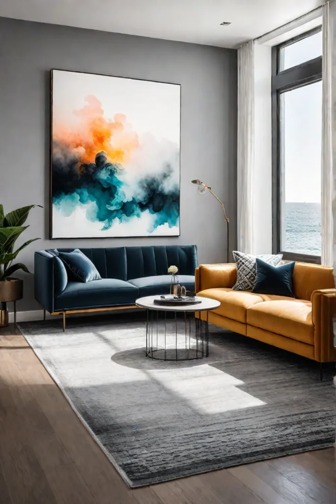 Minimalist living room abstract art